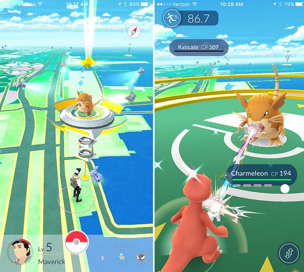 стилизованная карта в Pokemon Go