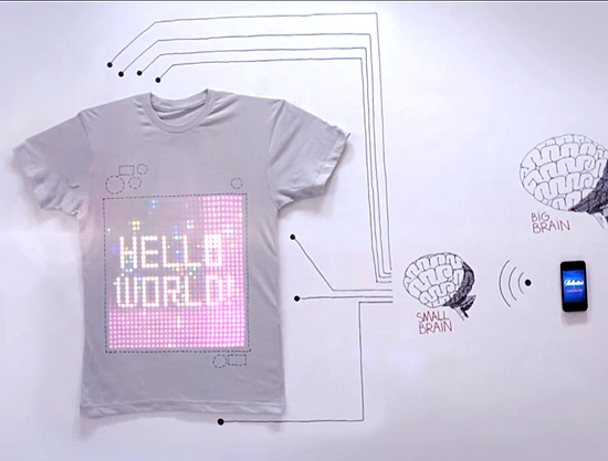 Футболка, которая может отображать статусы из Twitter, фото и прочее, с помощью iPhone