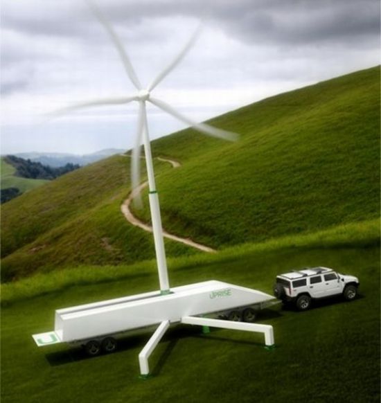 Портативная ветряная турбина вырабатывает электричество в любой точке