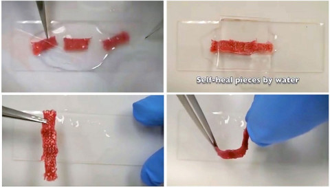 Self-healing tetxtile